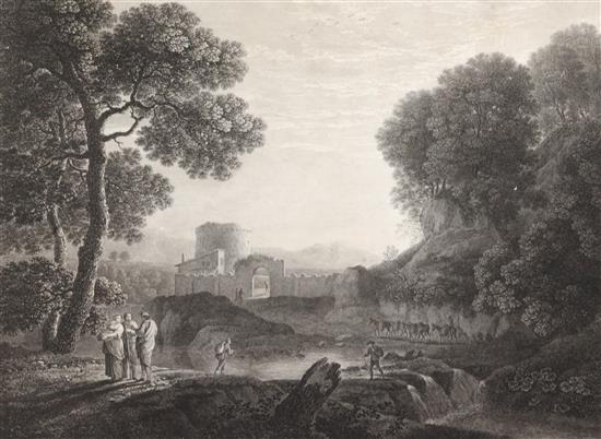 After Watteau La Partie Quarree, Le Plaisir Pastorale & Alte & 3 other prints.,